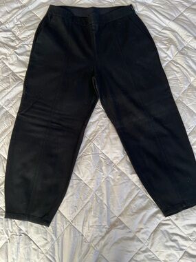 Eileen Fisher Black Wool Lantern Pants